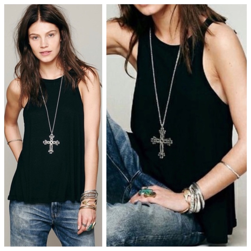 FREE PEOPLE | ribbed LA Nite tank top in solid black, size small (women’s)